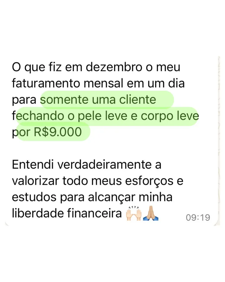 Print de aluna: venda de R$9 mil em um único protocolo