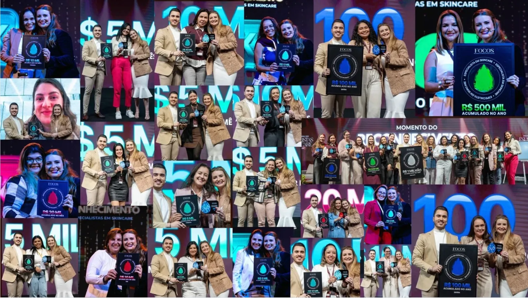 Alunas premiadas no palco