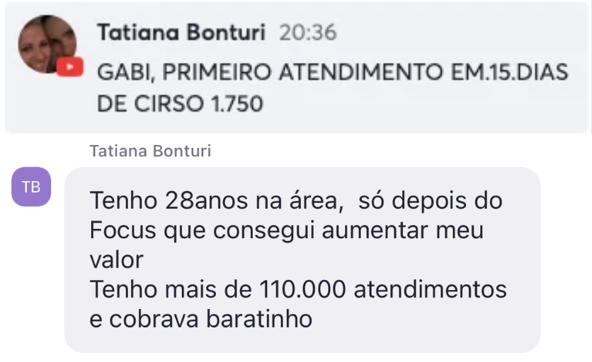 Depoimento de aluna da Escola da Pele