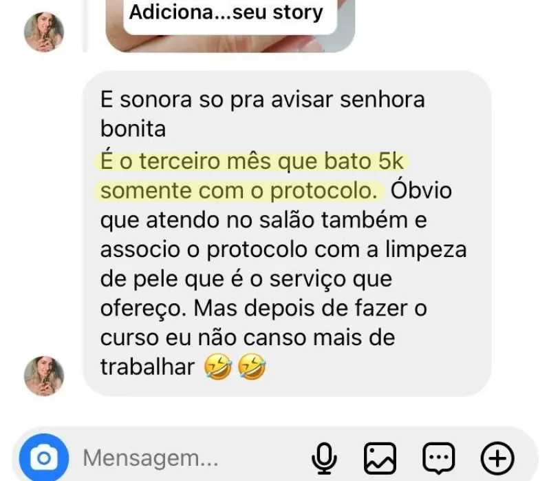 Depoimento de aluna da Escola da Pele