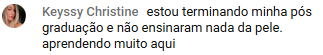 Depoimento de aluna sobre aprendizado